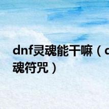 dnf灵魂能干嘛(dnf灵魂符咒)