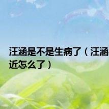汪涵是不是生病了（汪涵身体最近怎么了）