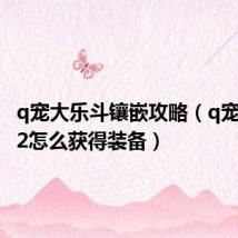 q宠大乐斗镶嵌攻略（q宠大乐斗2怎么获得装备）