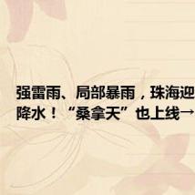 强雷雨、局部暴雨,珠海迎新一轮降水!“桑拿天”也上线→