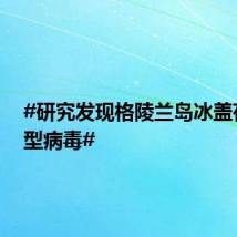 #研究发现格陵兰岛冰盖存在巨型病毒#