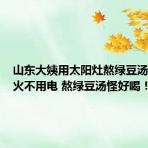 山东大姨用太阳灶熬绿豆汤：不用火不用电 熬绿豆汤怪好喝！