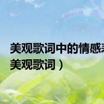 美观歌词中的情感表达（美观歌词）