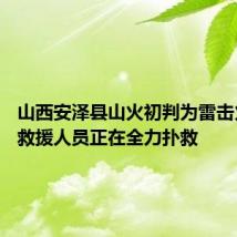 山西安泽县山火初判为雷击火引起 救援人员正在全力扑救