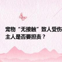 宠物“无接触”致人受伤,宠物主人是否要担责?