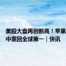 美股大盘再创新高!苹果市值盘中重回全球第一|快讯
