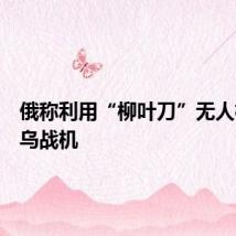 俄称利用“柳叶刀”无人机摧毁乌战机