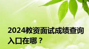 2024教资面试成绩查询入口在哪？