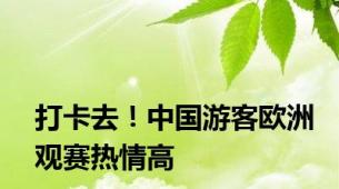 打卡去！中国游客欧洲观赛热情高
