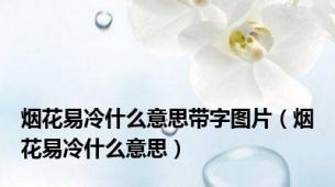 烟花易冷什么意思带字图片（烟花易冷什么意思）