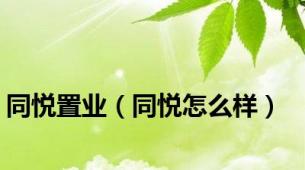 同悦置业（同悦怎么样）
