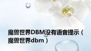 魔兽世界DBM没有语音提示（魔兽世界dbm）