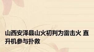 山西安泽县山火初判为雷击火 直升机参与扑救