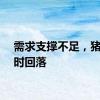 需求支撑不足，猪价短时回落