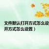 文件默认打开方式怎么设置（打开方式怎么设置）