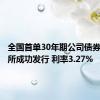 全国首单30年期公司债券在上交所成功发行 利率3.27%