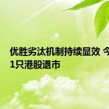 优胜劣汰机制持续显效 今年来21只港股退市