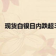 现货白银日内跌超3%
