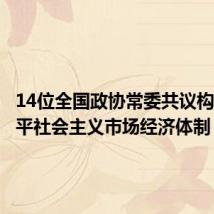 14位全国政协常委共议构建高水平社会主义市场经济体制