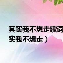 其实我不想走歌词（其实我不想走）