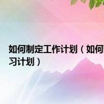 如何制定工作计划（如何制定学习计划）