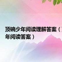顶碗少年阅读理解答案(顶碗少年阅读答案)