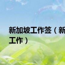 新加坡工作签（新加坡工作）