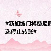 #新加坡门将桑尼呼吁球迷停止转账#