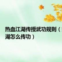 热血江湖传授武功规则（热血江湖怎么传功）