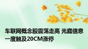 车联网概念股震荡走高 光庭信息一度触及20CM涨停