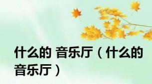 什么的 音乐厅（什么的音乐厅）