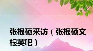 张根硕采访（张根硕文根英吧）