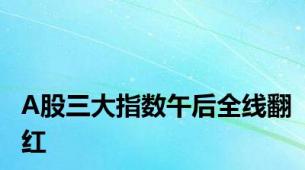 A股三大指数午后全线翻红