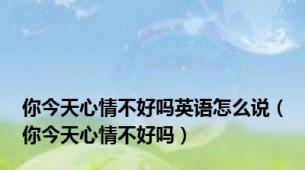 你今天心情不好吗英语怎么说（你今天心情不好吗）