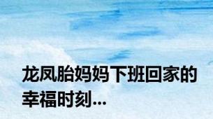 龙凤胎妈妈下班回家的幸福时刻...