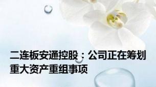 二连板安通控股：公司正在筹划重大资产重组事项