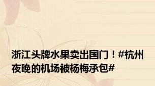 浙江头牌水果卖出国门！#杭州夜晚的机场被杨梅承包#