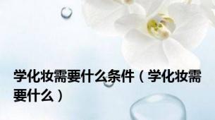 学化妆需要什么条件（学化妆需要什么）