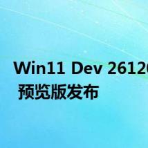 Win11 Dev 26120.961 预览版发布