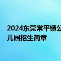 2024东莞常平镇公办幼儿园招生简章