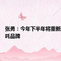 张勇：今年下半年将重新发布哪吒品牌