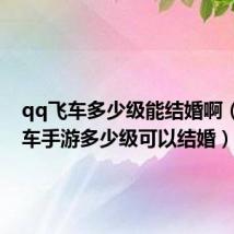 qq飞车多少级能结婚啊(qq飞车手游多少级可以结婚)