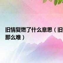 旧情复燃了什么意思（旧情复燃那么难）