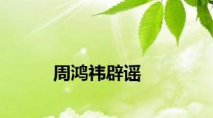 周鸿祎辟谣