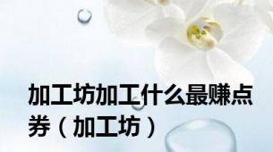 加工坊加工什么最赚点券（加工坊）