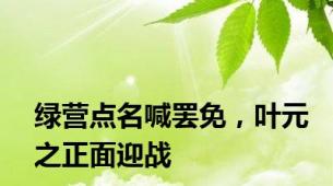 绿营点名喊罢免，叶元之正面迎战