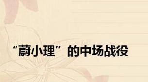 “蔚小理”的中场战役