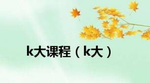k大课程（k大）