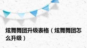 炫舞舞团升级表格（炫舞舞团怎么升级）