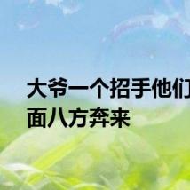 大爷一个招手他们从四面八方奔来